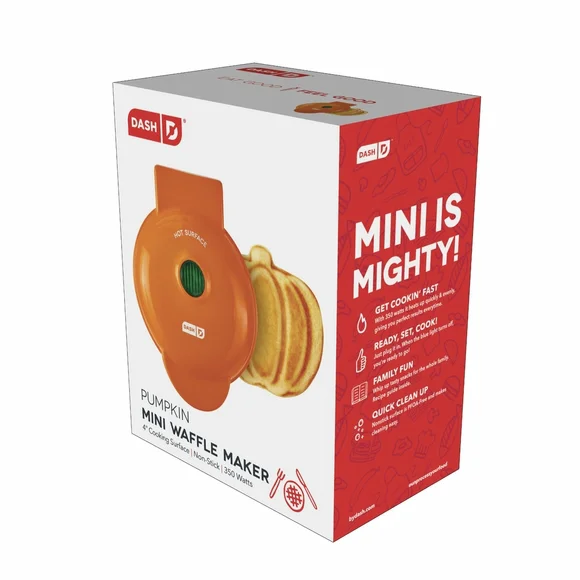 Pumpkin mini waffle maker Dash halloween autumn fall breakfast spooky appliance - Picture 2 of 4